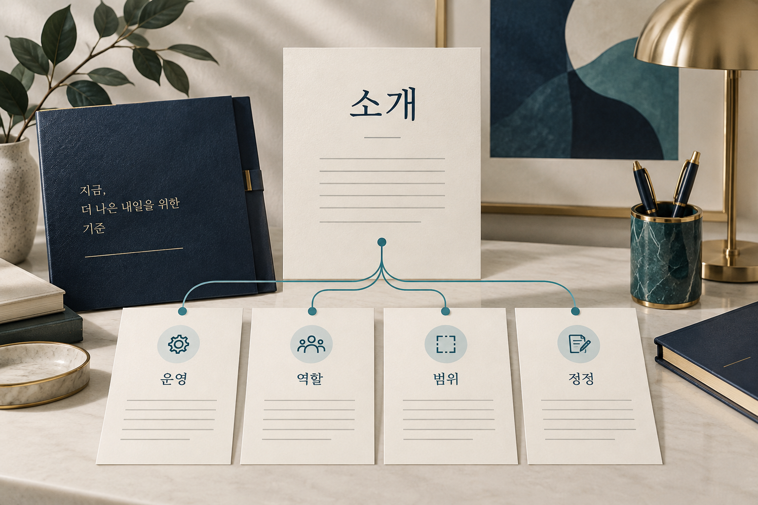 소개 문서를 운영·역할·범위·정정 자료에 연결한 이미지